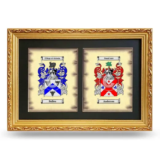 Double Coat of Arms Framed - Gold