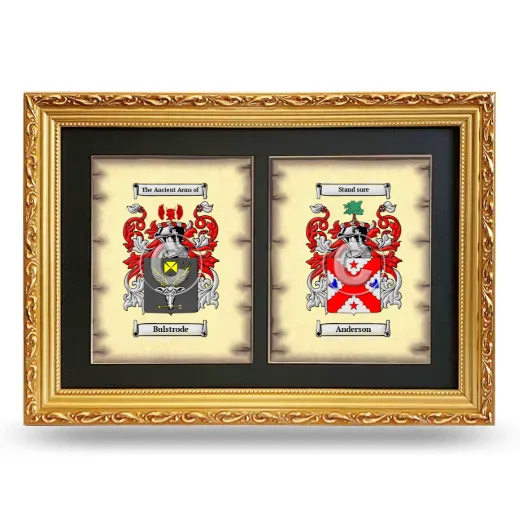 Double Coat of Arms Framed - Gold