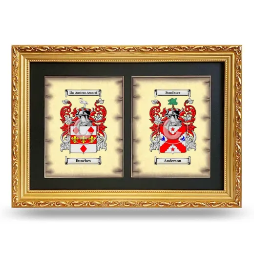 Double Coat of Arms Framed - Gold