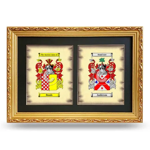 Double Coat of Arms Framed - Gold