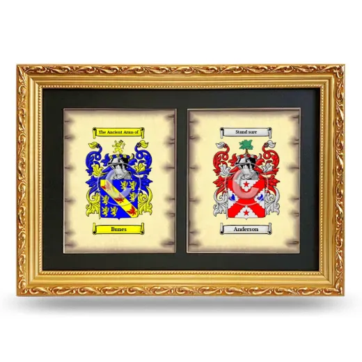 Double Coat of Arms Framed - Gold