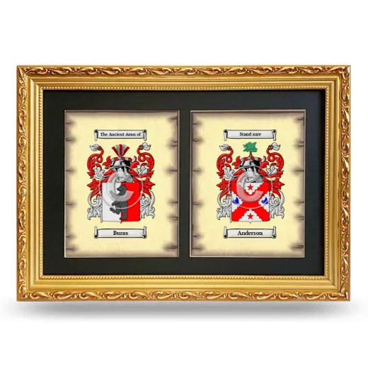 Double Coat of Arms Framed - Gold
