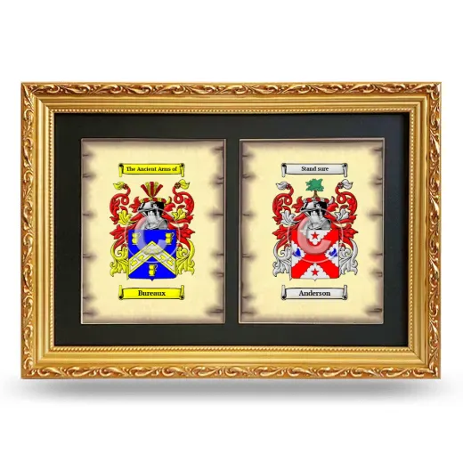 Double Coat of Arms Framed - Gold