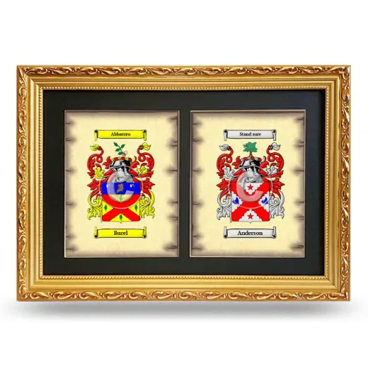 Double Coat of Arms Framed - Gold