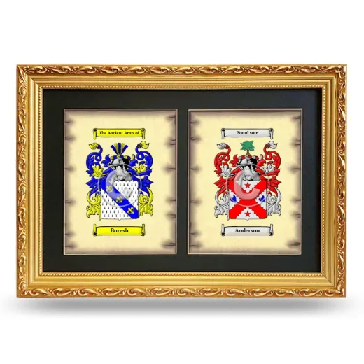 Double Coat of Arms Framed - Gold