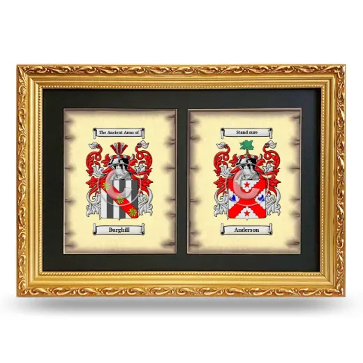Double Coat of Arms Framed - Gold