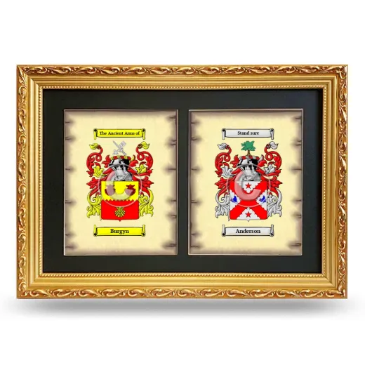 Double Coat of Arms Framed - Gold