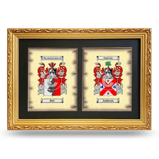Double Coat of Arms Framed - Gold