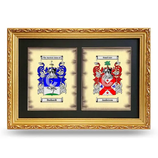 Double Coat of Arms Framed - Gold