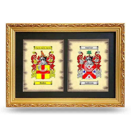 Double Coat of Arms Framed - Gold