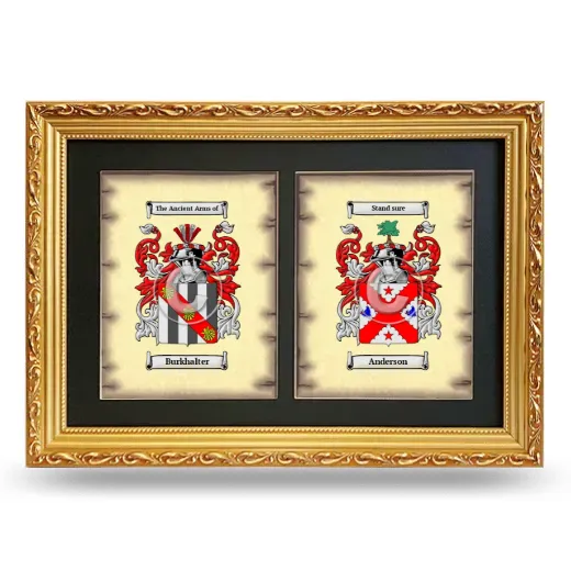 Double Coat of Arms Framed - Gold