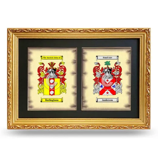 Double Coat of Arms Framed - Gold
