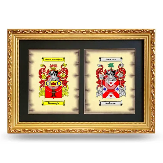 Double Coat of Arms Framed - Gold