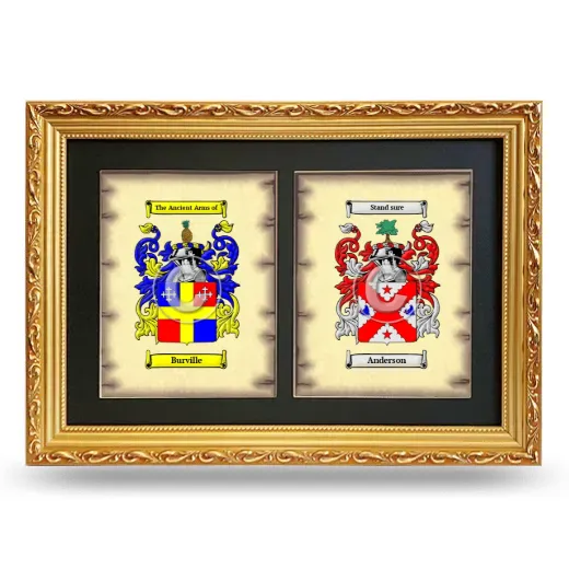 Double Coat of Arms Framed - Gold