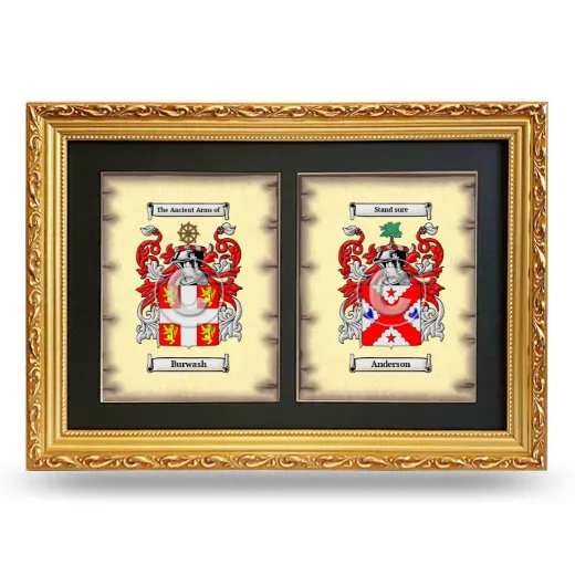 Double Coat of Arms Framed - Gold