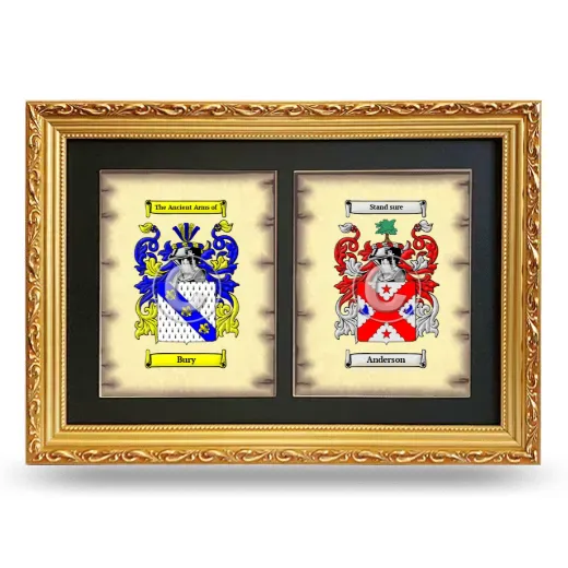 Double Coat of Arms Framed - Gold