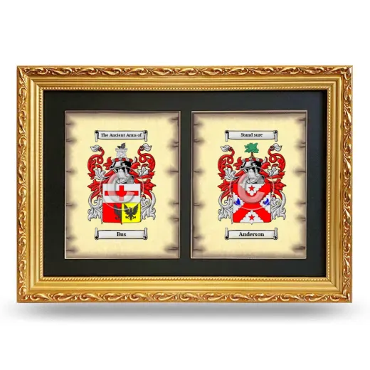 Double Coat of Arms Framed - Gold