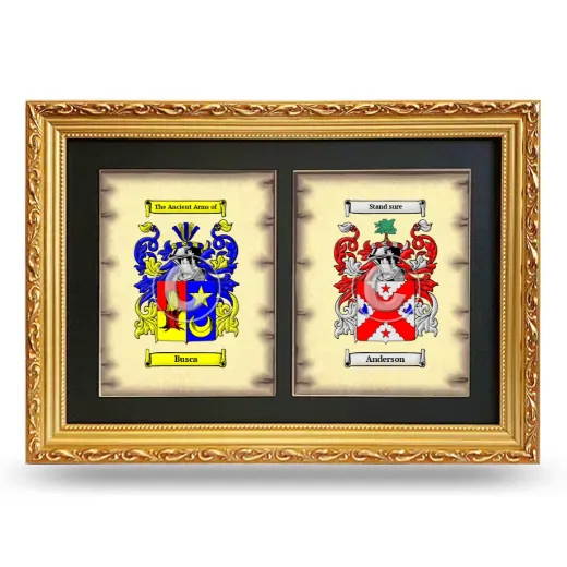 Double Coat of Arms Framed - Gold