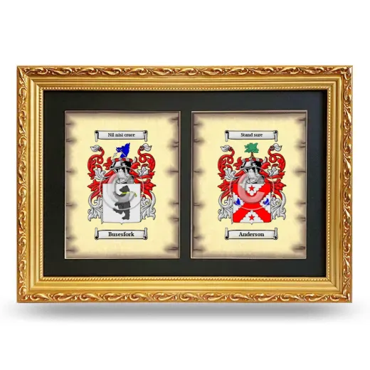 Double Coat of Arms Framed - Gold