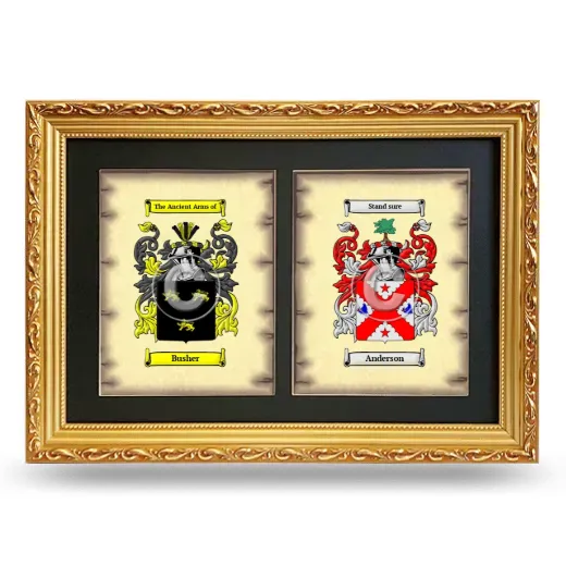 Double Coat of Arms Framed - Gold