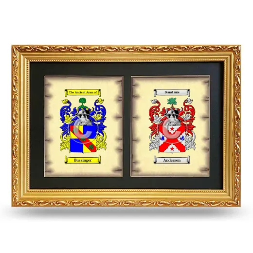 Double Coat of Arms Framed - Gold