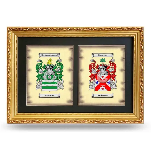 Double Coat of Arms Framed - Gold