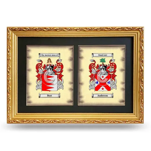 Double Coat of Arms Framed - Gold