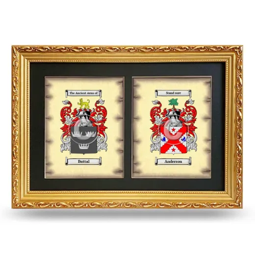 Double Coat of Arms Framed - Gold