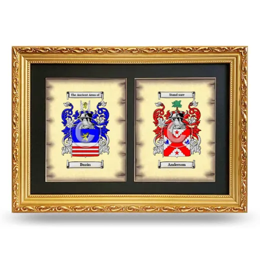 Double Coat of Arms Framed - Gold