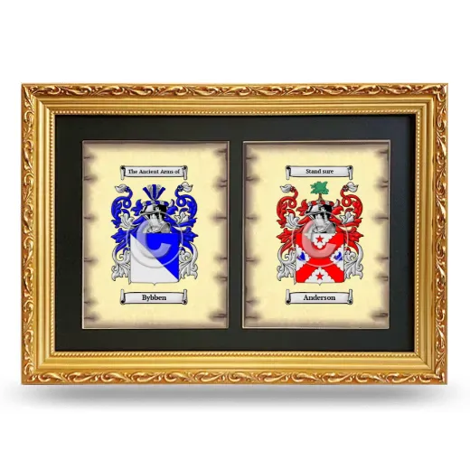 Double Coat of Arms Framed - Gold