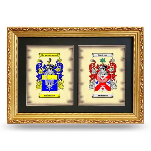 Double Coat of Arms Framed - Gold