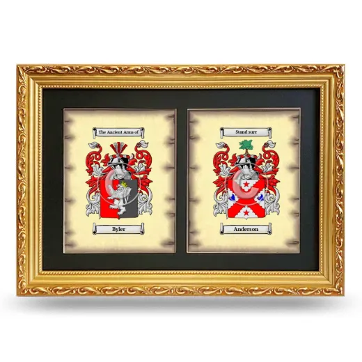 Double Coat of Arms Framed - Gold