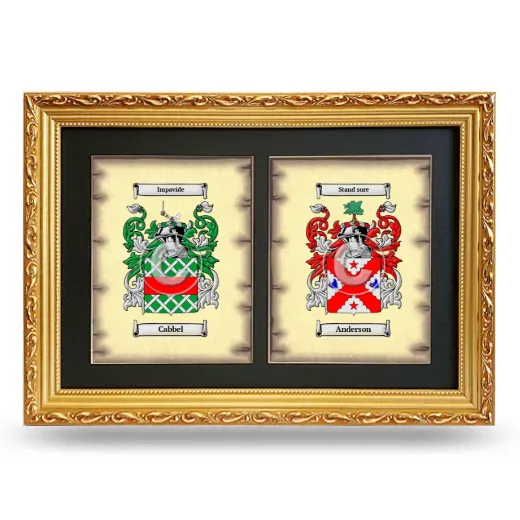 Double Coat of Arms Framed - Gold