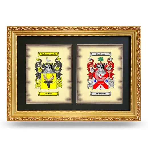 Double Coat of Arms Framed - Gold