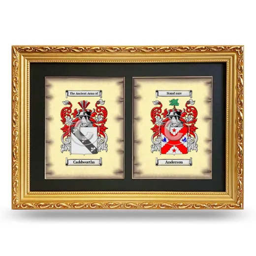 Double Coat of Arms Framed - Gold
