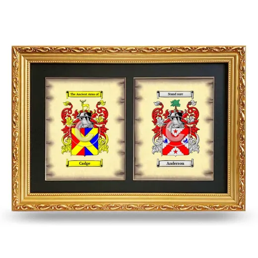 Double Coat of Arms Framed - Gold