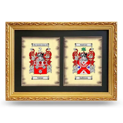 Double Coat of Arms Framed - Gold
