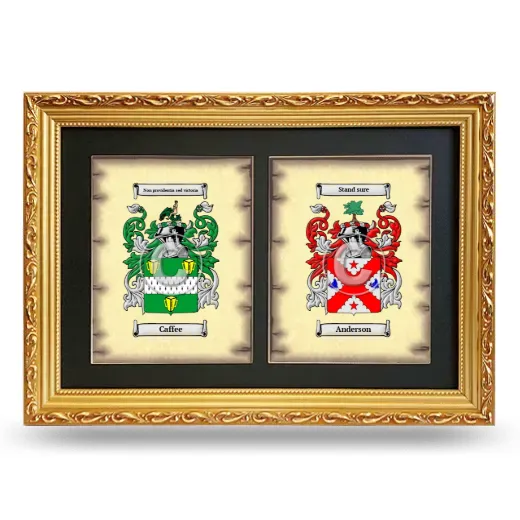 Double Coat of Arms Framed - Gold