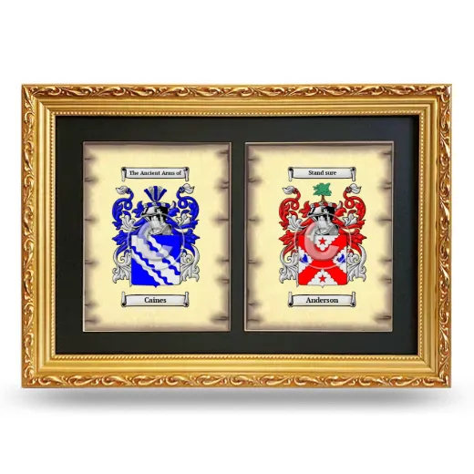 Double Coat of Arms Framed - Gold
