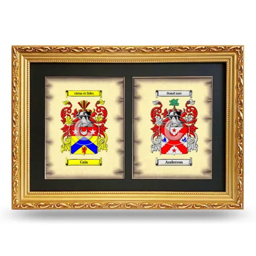Double Coat of Arms Framed - Gold