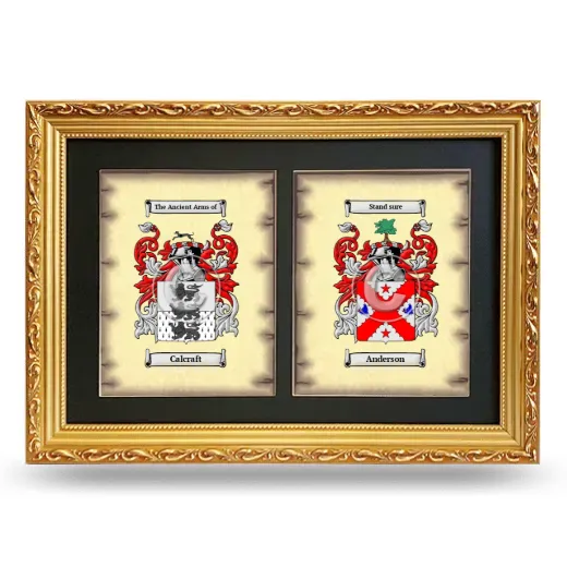 Double Coat of Arms Framed - Gold