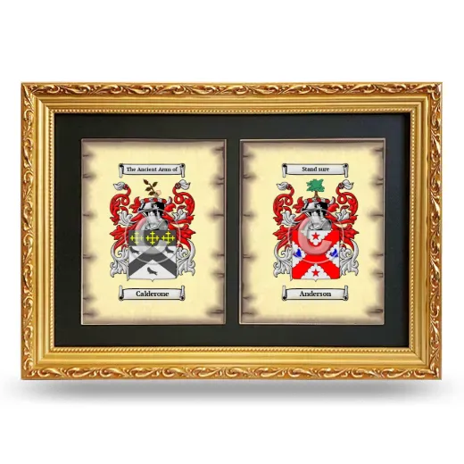 Double Coat of Arms Framed - Gold
