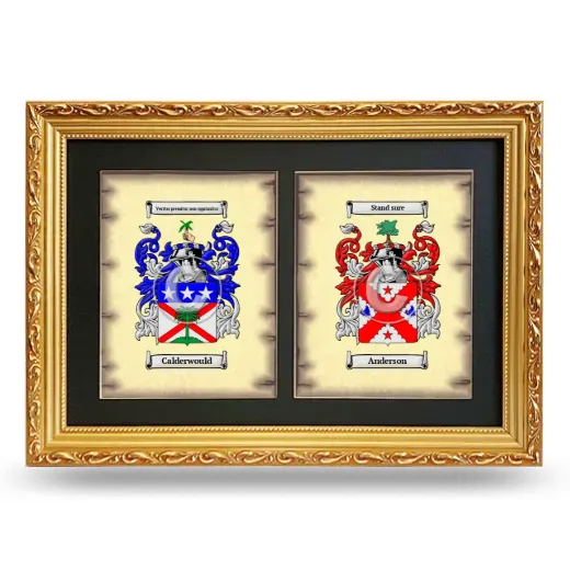 Double Coat of Arms Framed - Gold