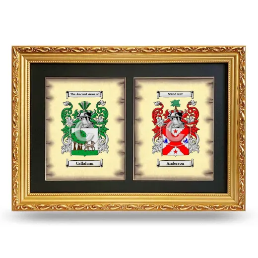 Double Coat of Arms Framed - Gold