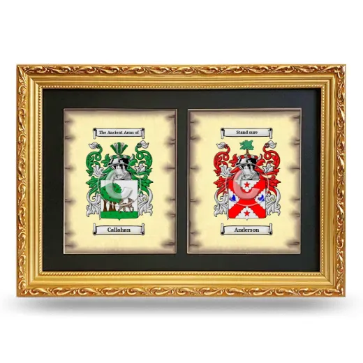 Double Coat of Arms Framed - Gold