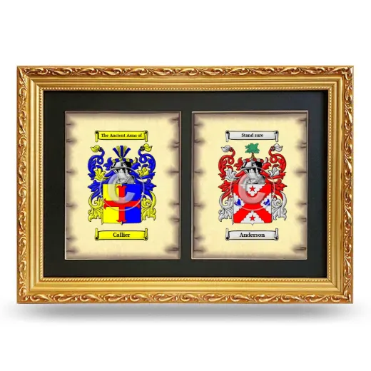 Double Coat of Arms Framed - Gold
