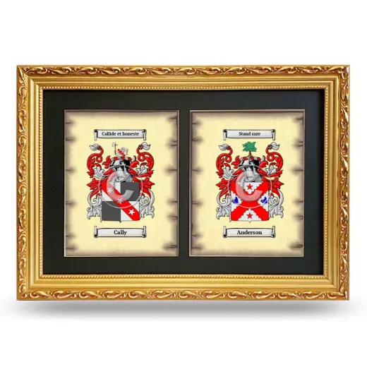 Double Coat of Arms Framed - Gold