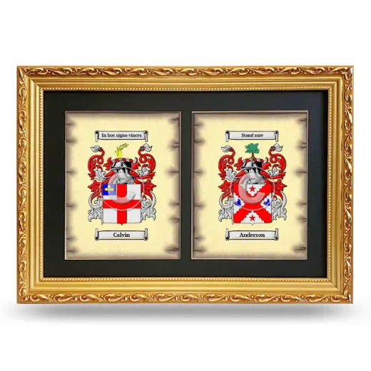 Double Coat of Arms Framed - Gold