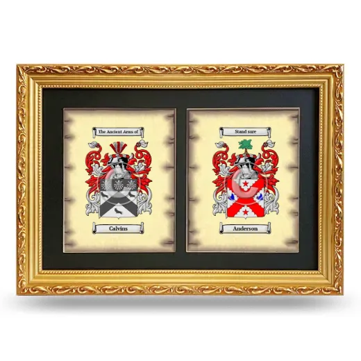 Double Coat of Arms Framed - Gold