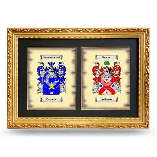 Double Coat of Arms Framed - Gold